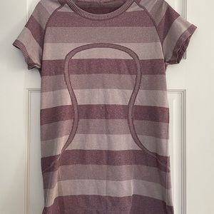 Lululemon purple swiftly tech logo t-shirt